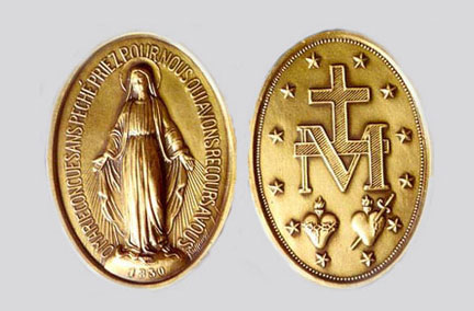 Traditional Catholic Saint Medal - Miraculous Medal - Trinity